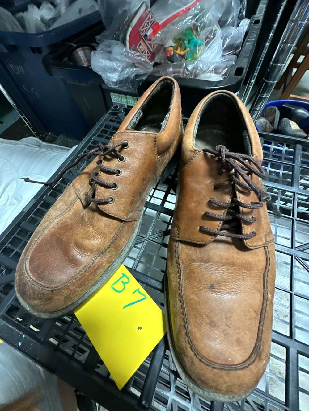 Bill Blass Comfort System Brown Leather Oxford Shoes 10D